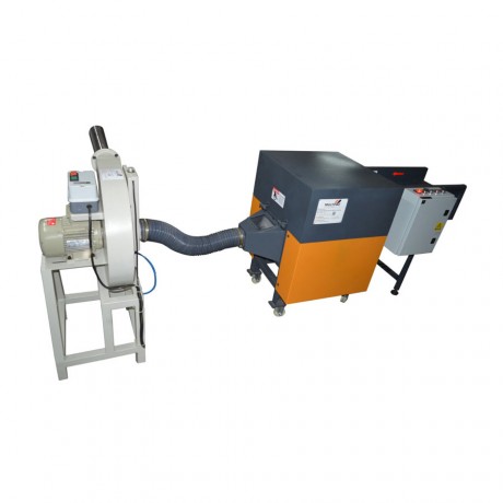 Semi-automatic blow filling line for shredded foam and fiber 